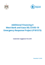 Palestine Stakeholder Engagement Plan (SEP) for Emergency Social Protection and Jobs Project – Additional Financing (Nov 2023)